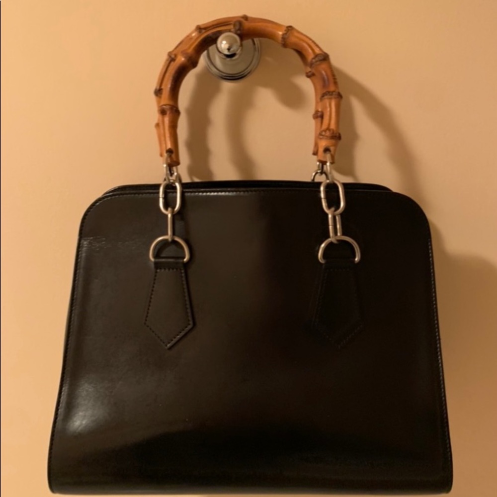 COMME DES GARÇONS Black Calfskin Structured Handbag